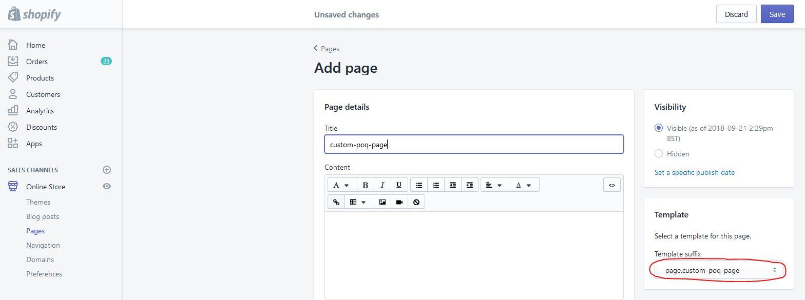 Create a page