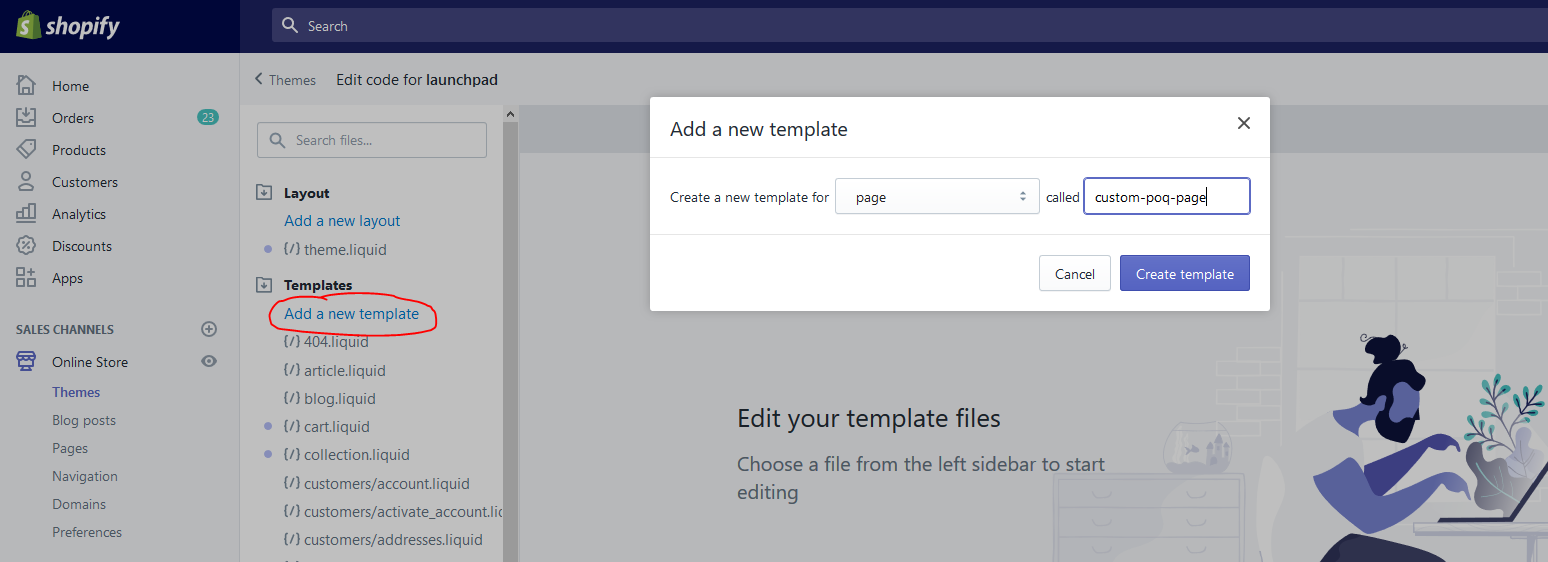 Create a template